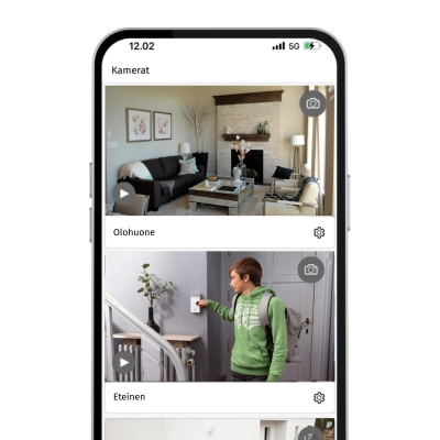 Livevideonäkymä Verisure-sovelluksessa.
