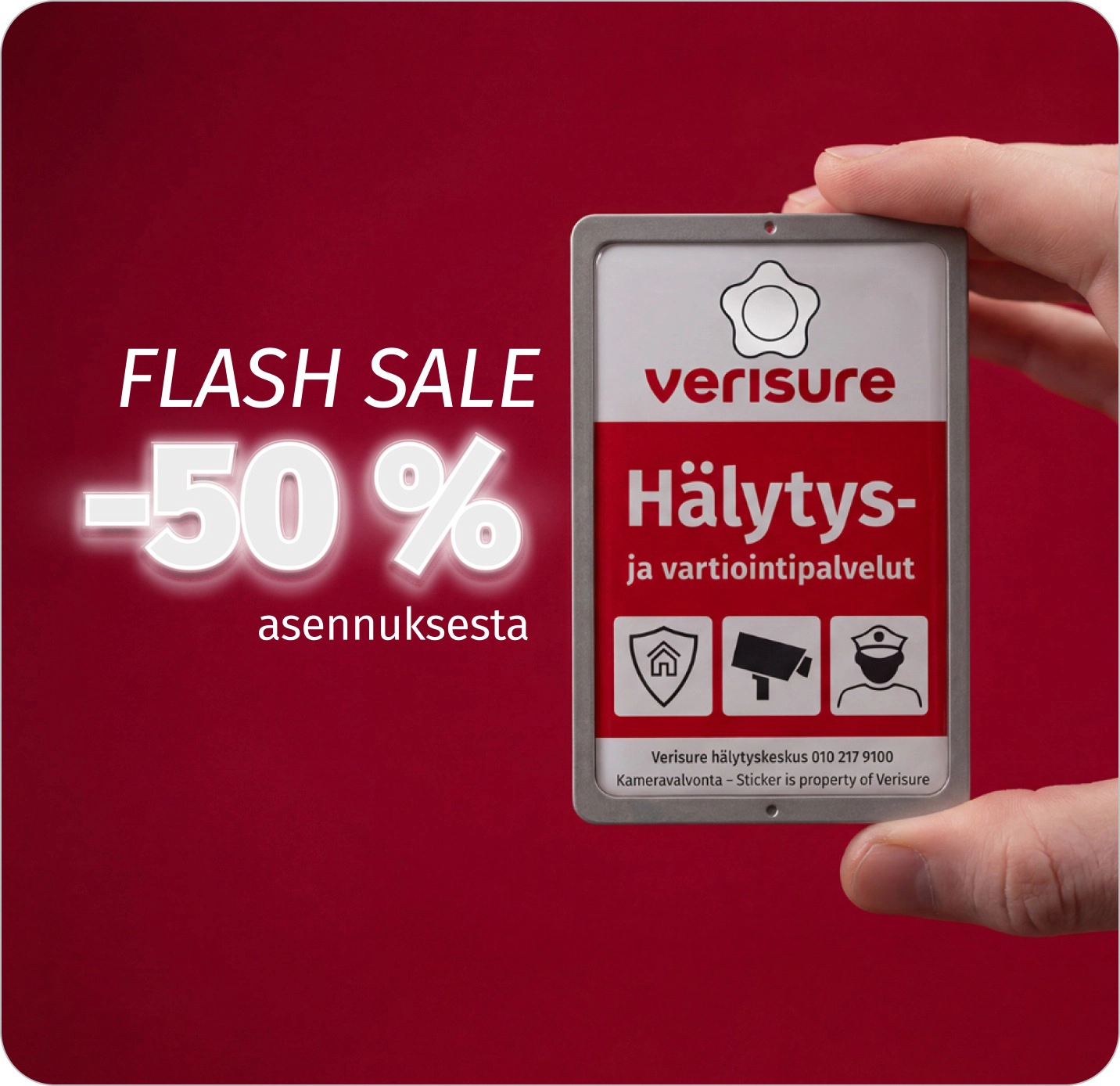 Verisuren tuoteperheen laitteet sekä Arlo-kamera.