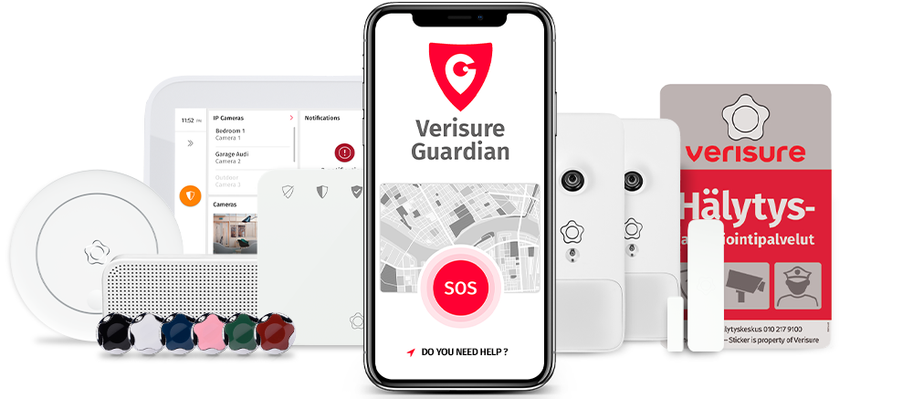 Verisuren hälytysjärjestelmän laitteet ja palvelut.
