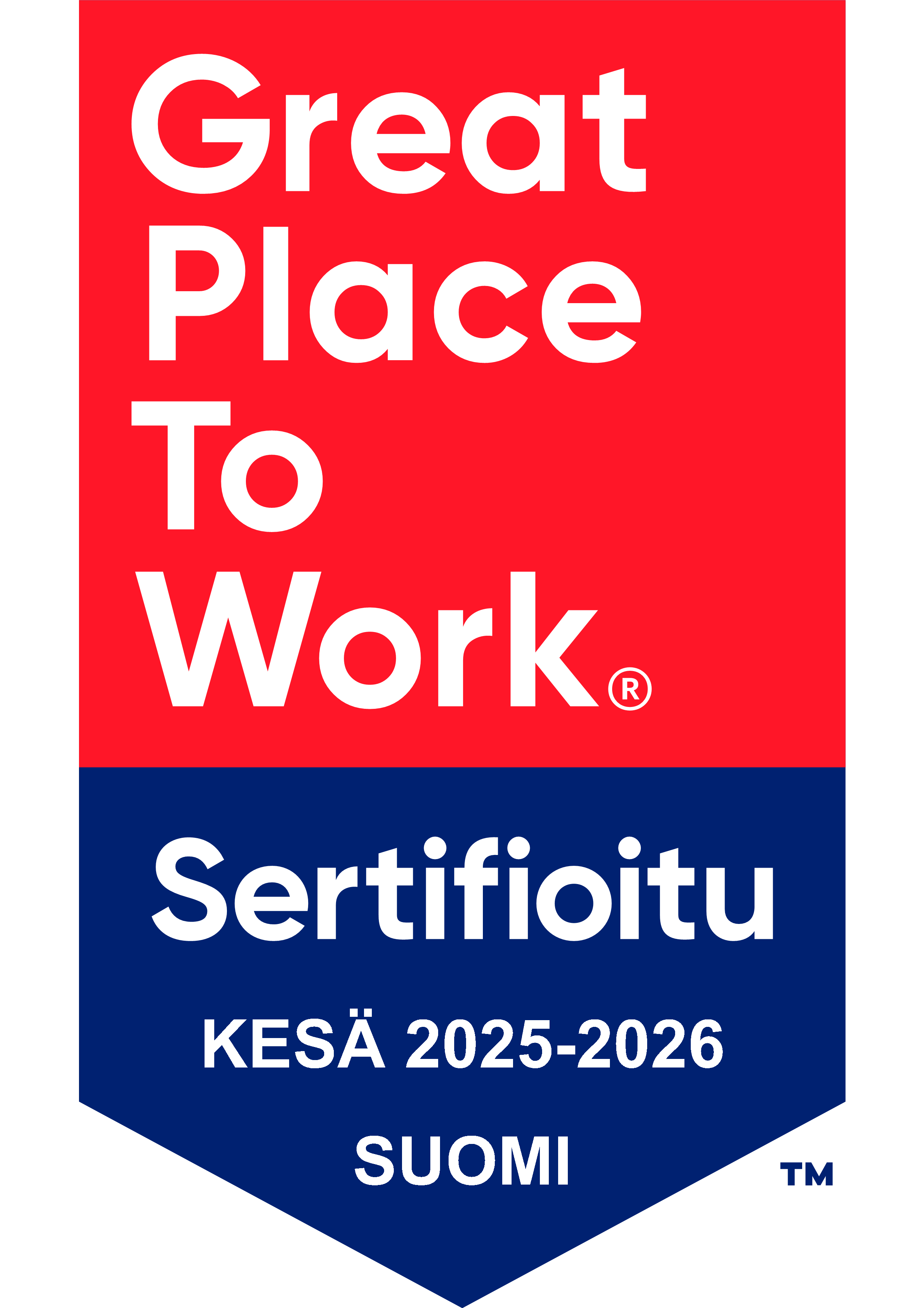 Great Place To Work -sertifikaatti Verisure Great Place To Work -sertifikaatti kesä 2024-2025