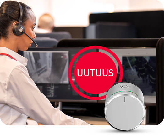 Verisuren hälytyskeskuspäivystäjä ja LockGuard-älylukko.