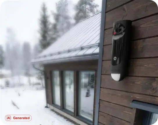 GuardVision-outdoor kamera ulkona talvella.