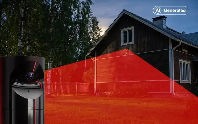 Verisuren Ulkovartijan luoma suojavyöhyke talon edessä.